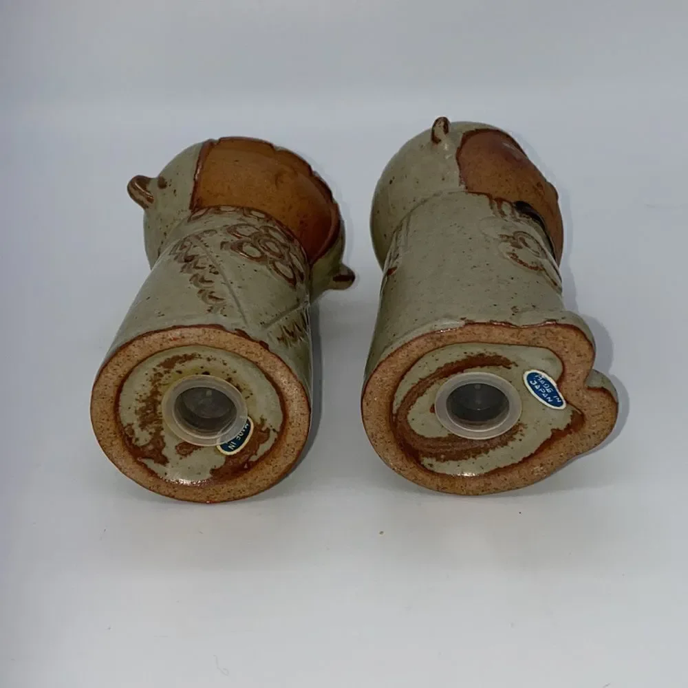 Vintage Rare Pottery Salt and Pepper Pot Figurine Asian Boy and Girl